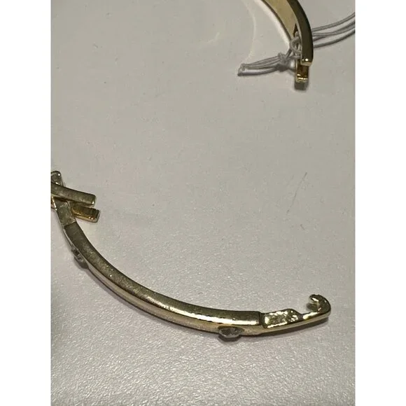 NWT Ann Taylor gold-tone hinged bangle bracelet with crystal accents - Picture 5 of 7